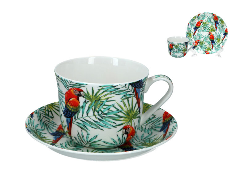 Filiżanka śniadaniowa Tropical Parakeets i FBCh