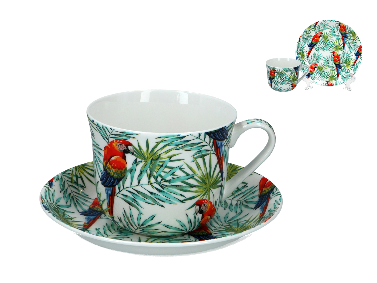 Filiżanka śniadaniowa Tropical Parakeets i FBCh