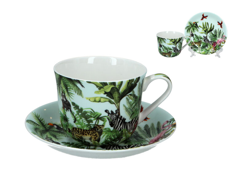 Filiżanka śniadaniowa Tropical Safari ze spodkiem