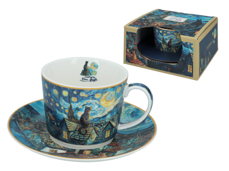 Porcelana CARMANI, filiżanka ze spodkiem van Gogha