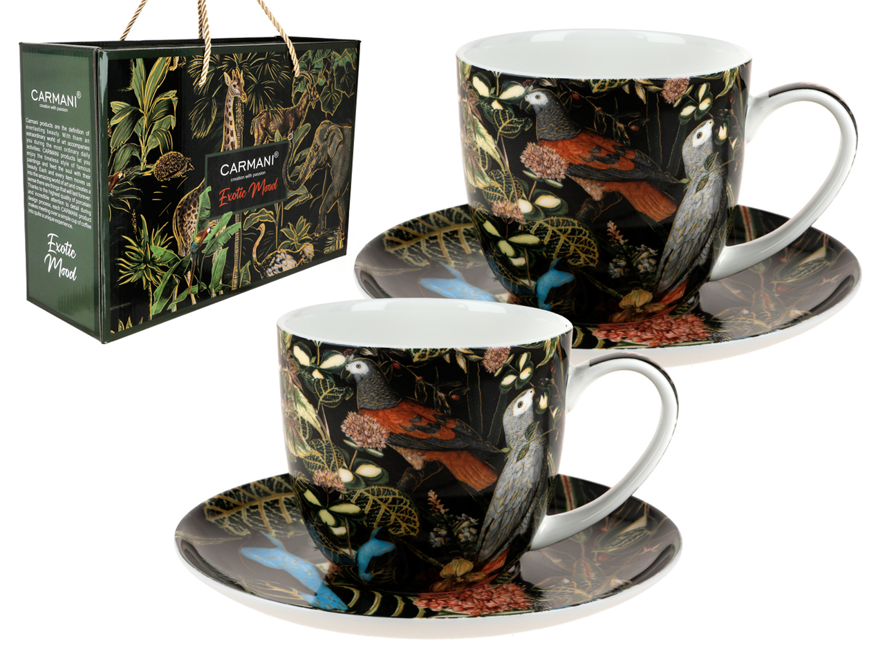 Kpl 2 filiżanek ze spodkami Exotic mood CARMANI