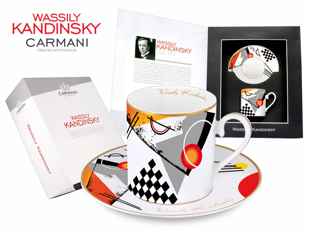 Filiżanka ze spodkiem CARMANI Kandinsky Orange1923