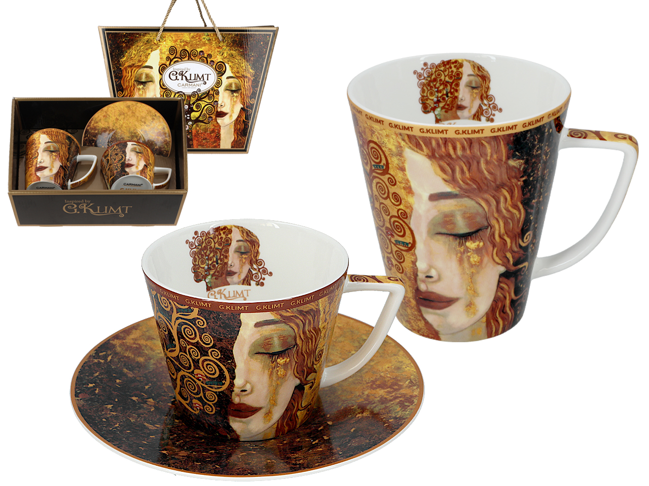 Filiżanka i kubek CARMANI Złote łzy, Klimt